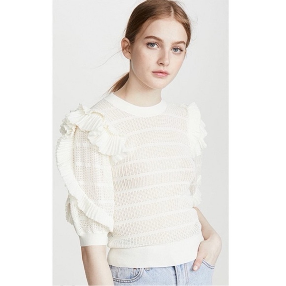 Ulla Johnson Avaline Top Size Medium Knit Short Sleeve Nwt